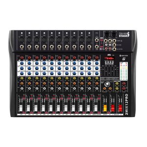 ITALIAN STAGE 2MIX12 PRO Audio Mixer with Player, Recorder and Effects