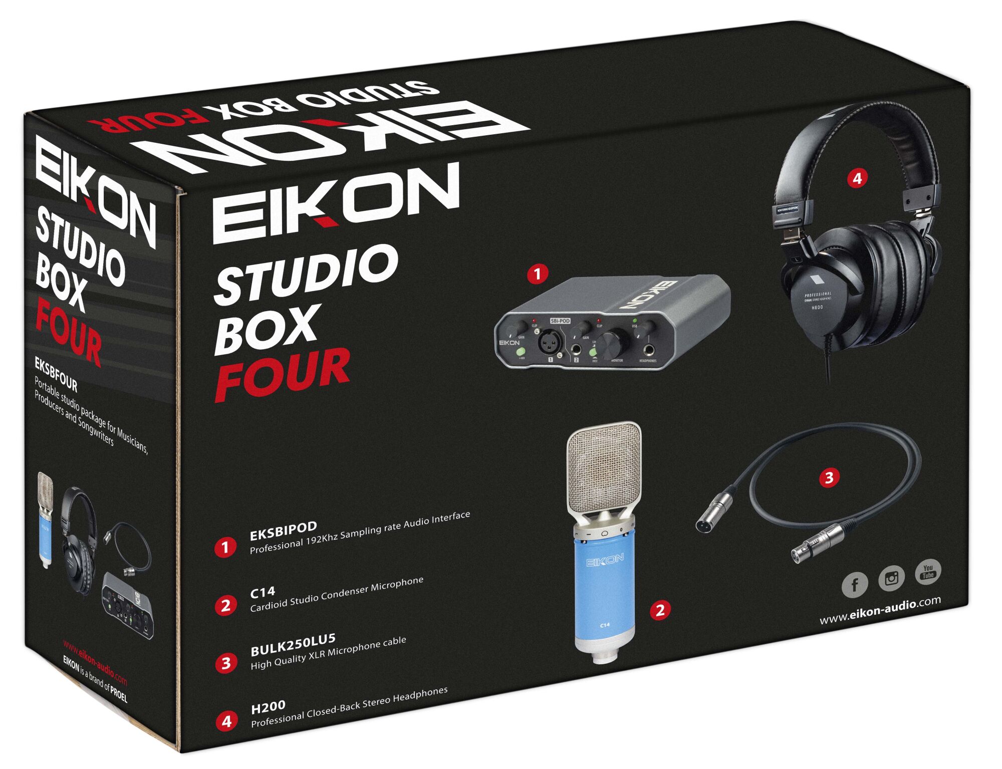 STUDIO BOX FOUR - HOME RECORDING AND WEBCAST BUNDLE - EKSBFOUR