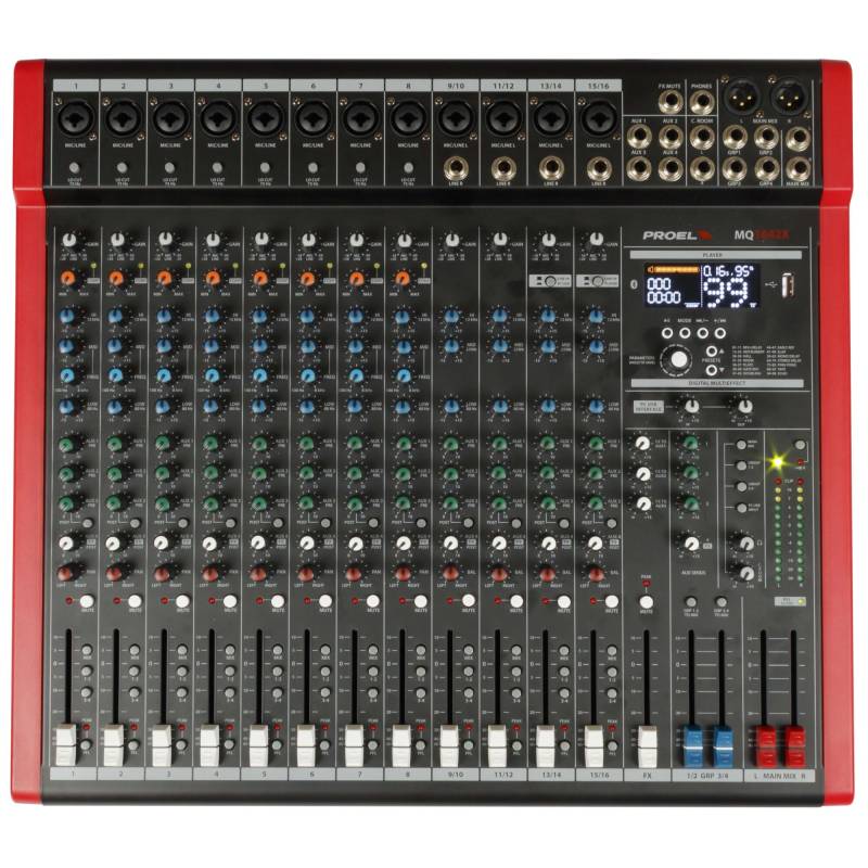 MQ1642X - 16 Channel Mixer with Bluetooth, Effects, MP3 Player MQ1642X - 16 Channel Mixer with Bluetooth, Effects, MP3 Player